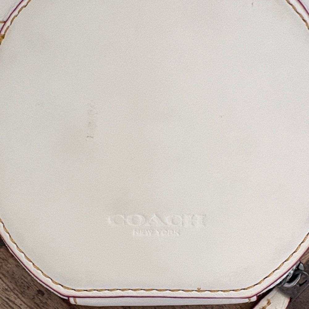 Coach Kids Cream Mickey Mouse Ear Coin Bag - Picture 2 of 4